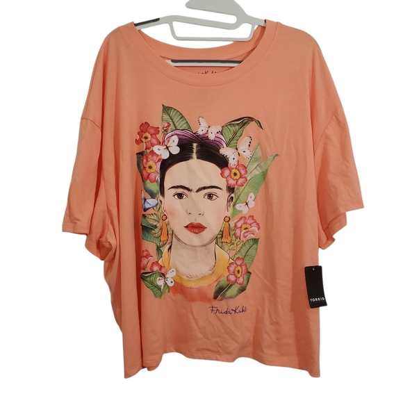 torrid Tops - Torrid Frida Kahlo Relax Fit Crop Crew Tee NWT Size 3X 22 - 24 Boho Artsy Women